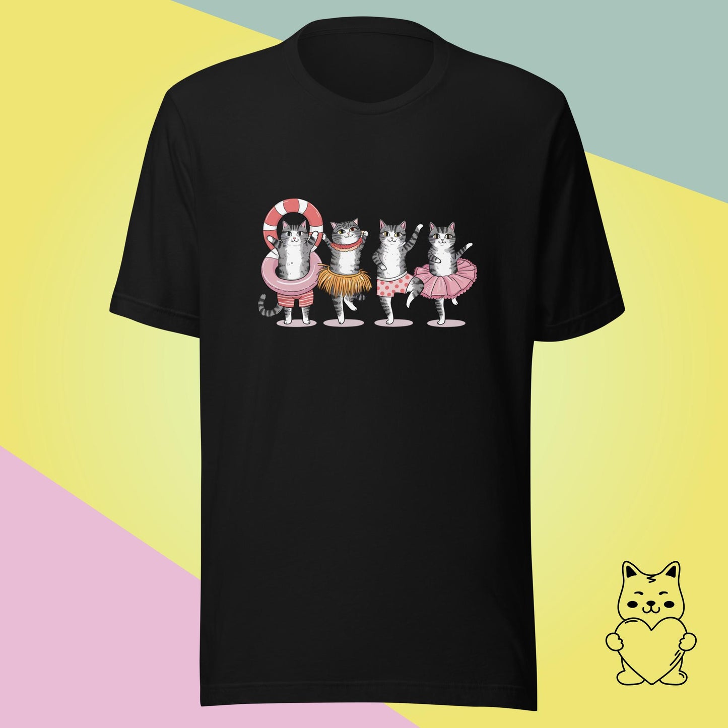 Cute Dancing Cats Unisex staple eco t-shirt